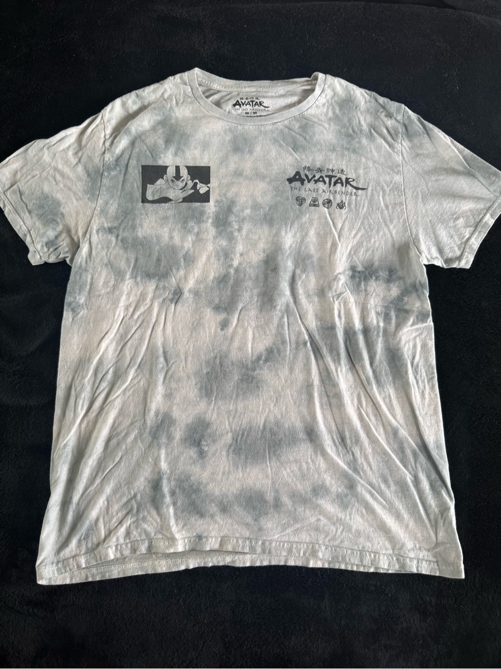 Source Unknown Avatar: The Last Airbender Tie-Dye Crewneck Tee - White/Gray